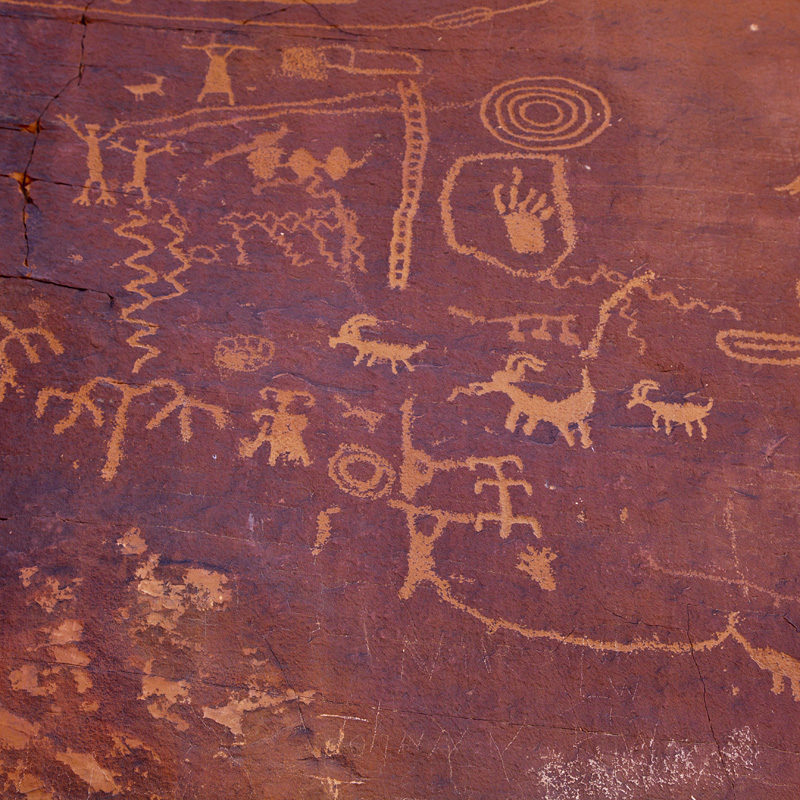 Petroglyphs at Atlatl Rock